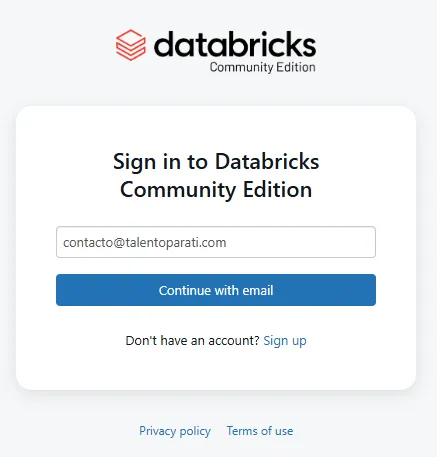 Databricks Community Edition Sign In