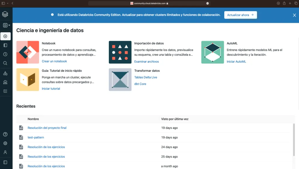 Databricks Community Edition exploring