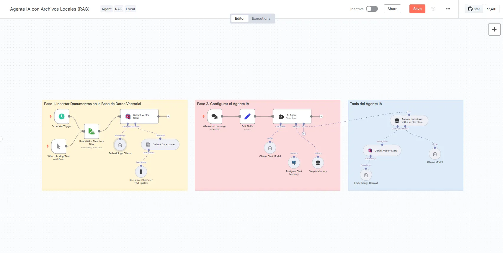 Workflow Agente IA con Archivos Locales (RAG)